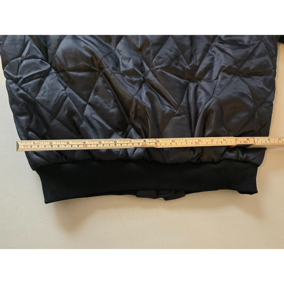 Eilly Bazar Quilted Bomber Jacket Women's L Black Zip Up NWOT - Picture 14 of 16